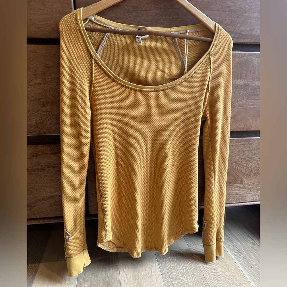 Free People Honeycomb Long Sleeve Top
